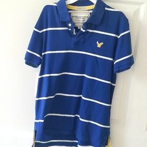 American Eagle blue polo small